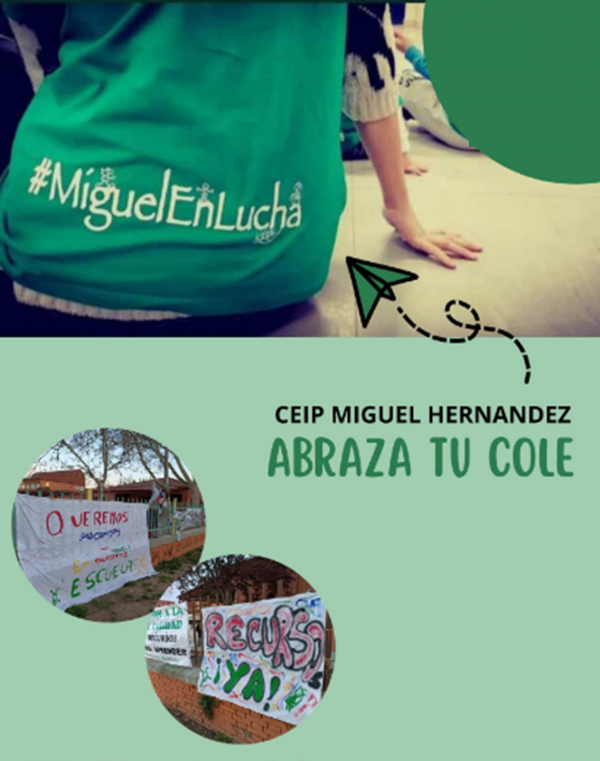 Abrazo colectivo y simbólico al colegio Miguel Hernández