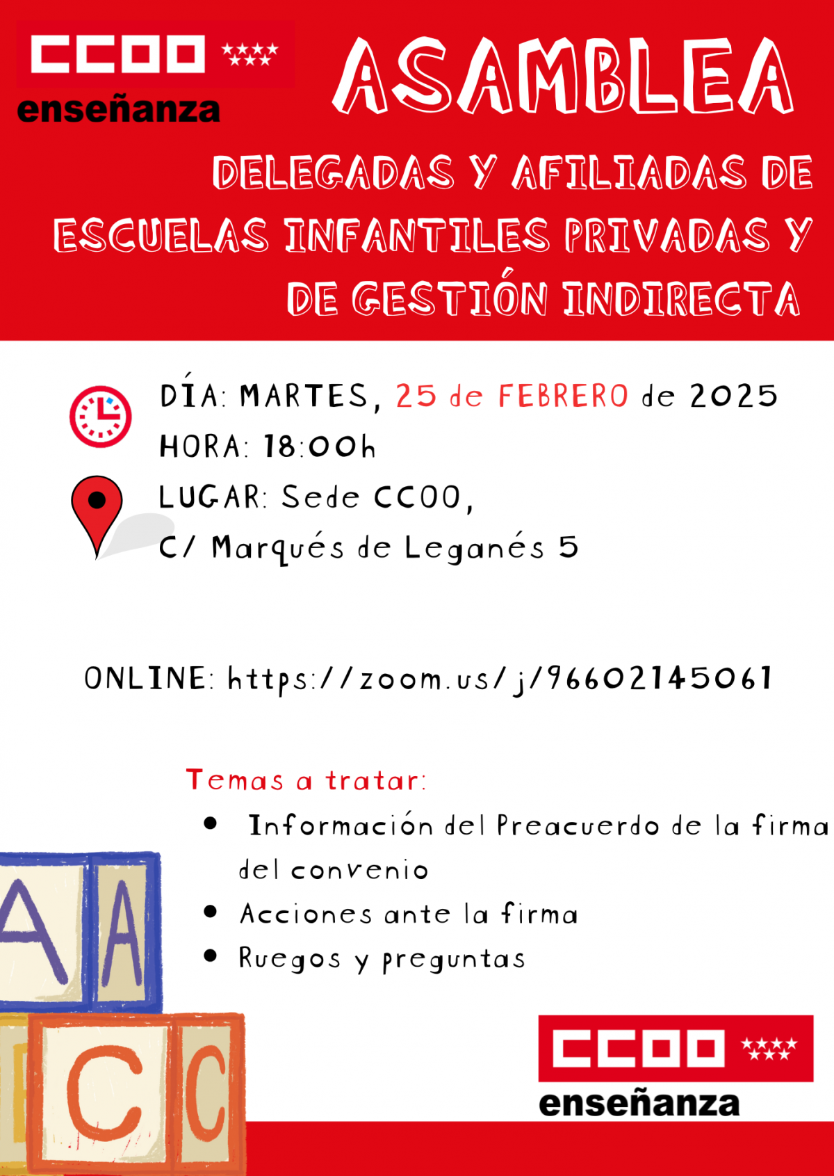 Asamblea Delegadas y Afiliadas Escuelas Infantiles Privadas y Gestin Indirecta