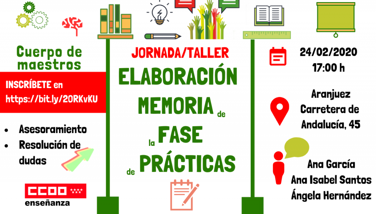 Jornada/taller elaboración de memoria maestros/as en prácticas Aranjuez