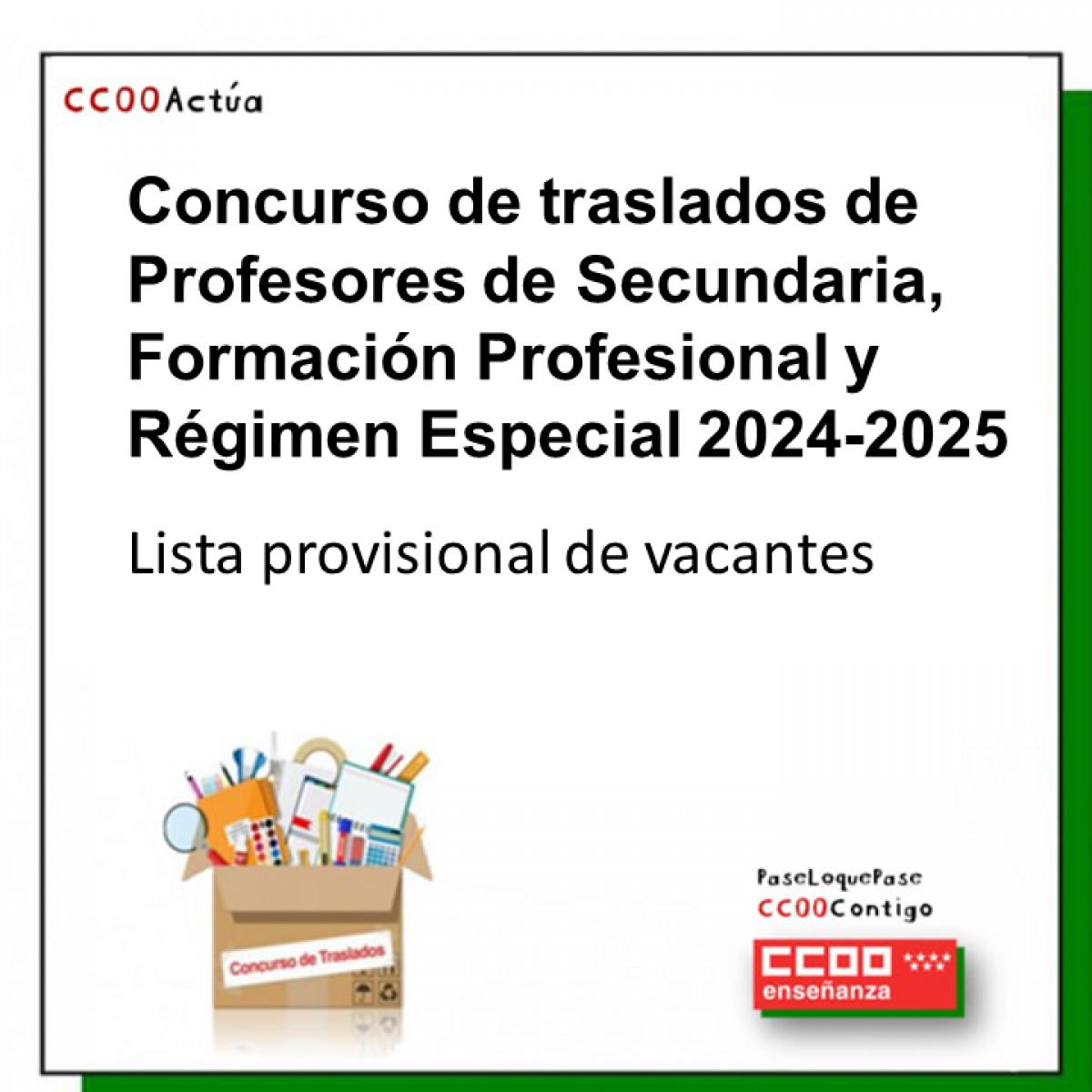 Lista provisional de vacantes