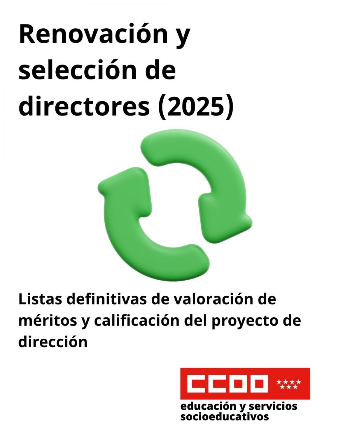 Listas definitivas de valoración de méritos y calificación del proyecto de dirección