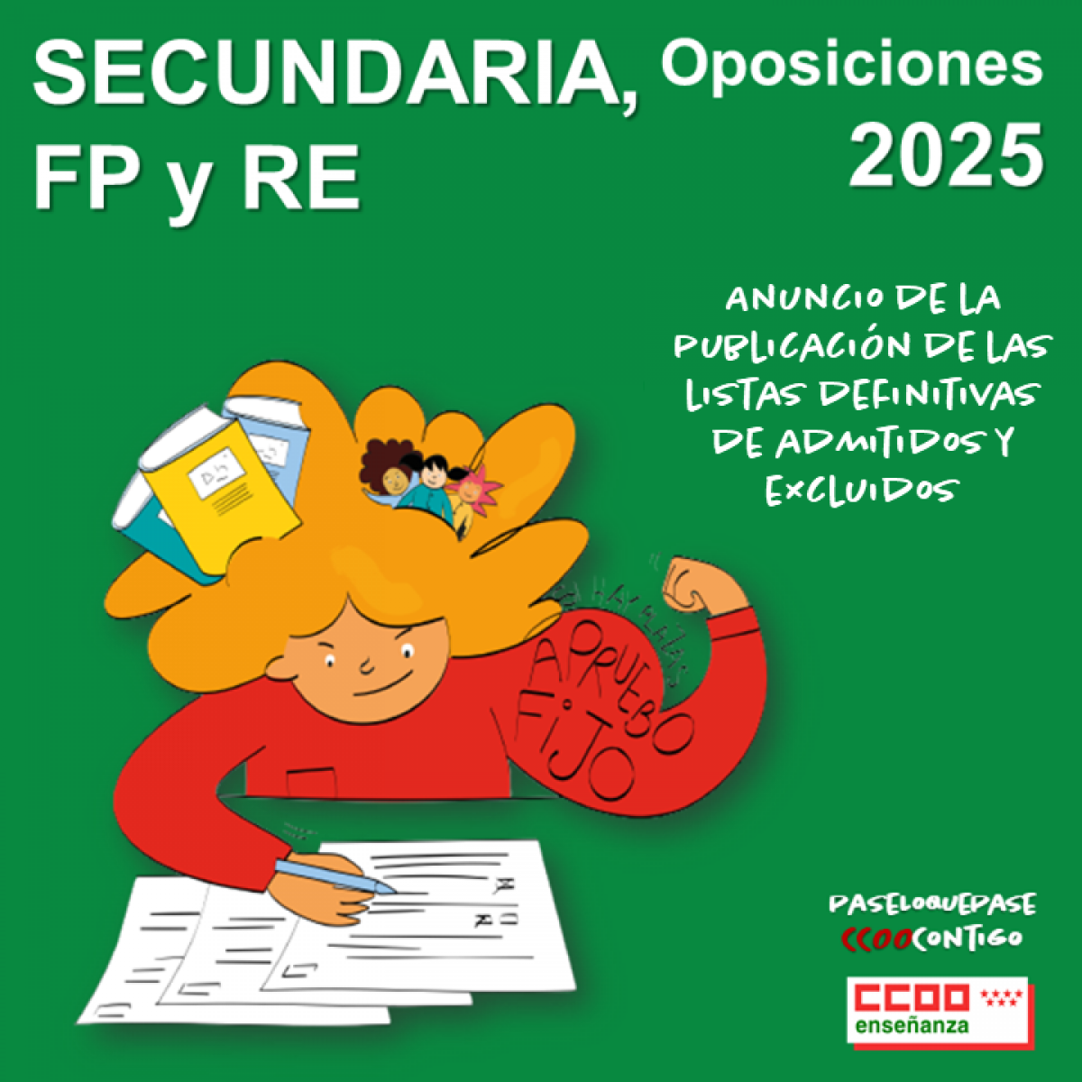 Anuncio de la publicacin de las listas definitivas de admitidos y excluidos