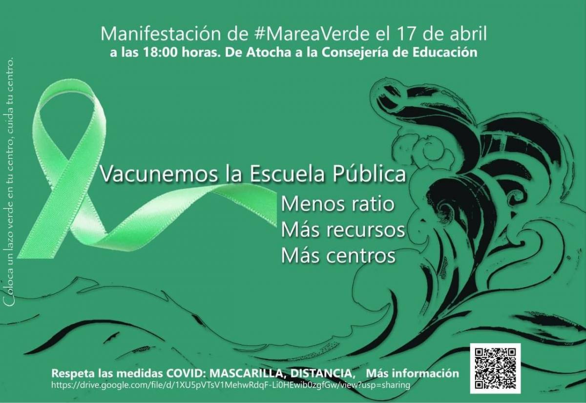 Manifestación de #MareaVerde el 17 de abril