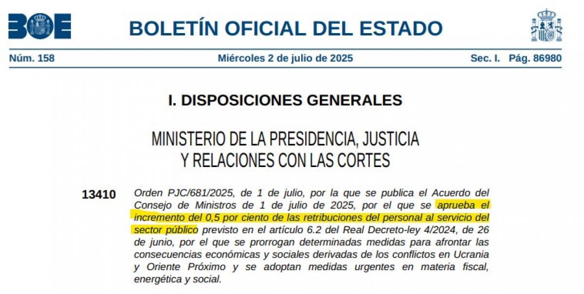 BOE 2 de julio Orden PJC/681/2025