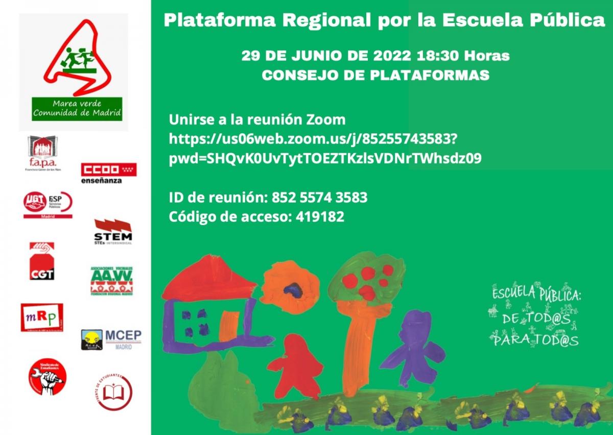Reunión de la Plataforma Regional por la Escuela Pública