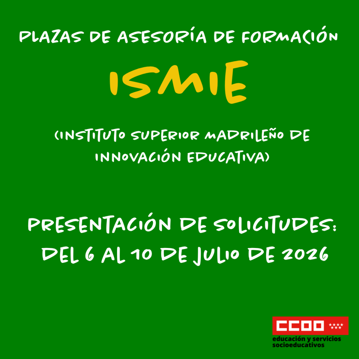 Plazas asesor formación ISMIE