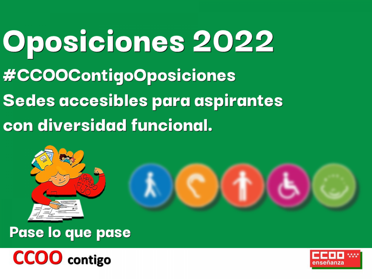 Oposiciones 2022: solicitud de medidas de accesibilidad en las sedes de los Tribunales Número 1 para las personas aspirantes con movilidad reducida.