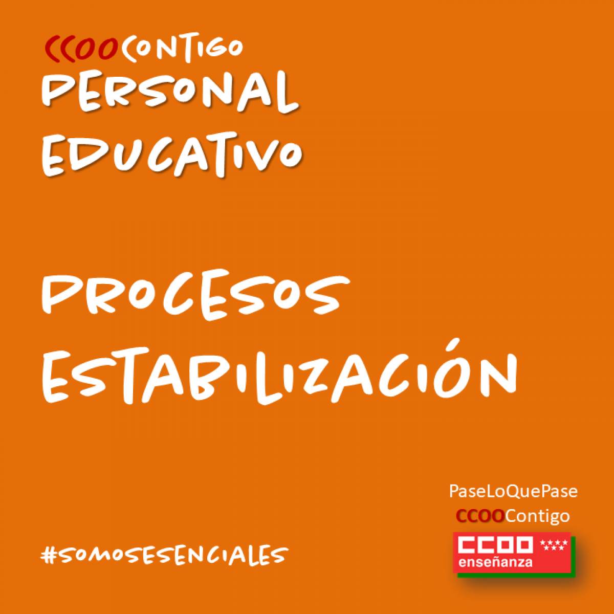 Procesos de estabilizacin: La FE de CCOO de Madrid acompaar al personal educativo en las sesiones informativas de las DAT