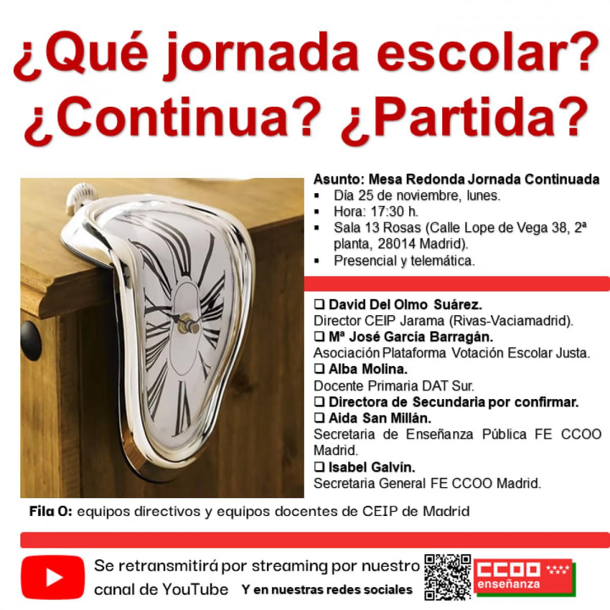 Mesa redonda Jornada continuada