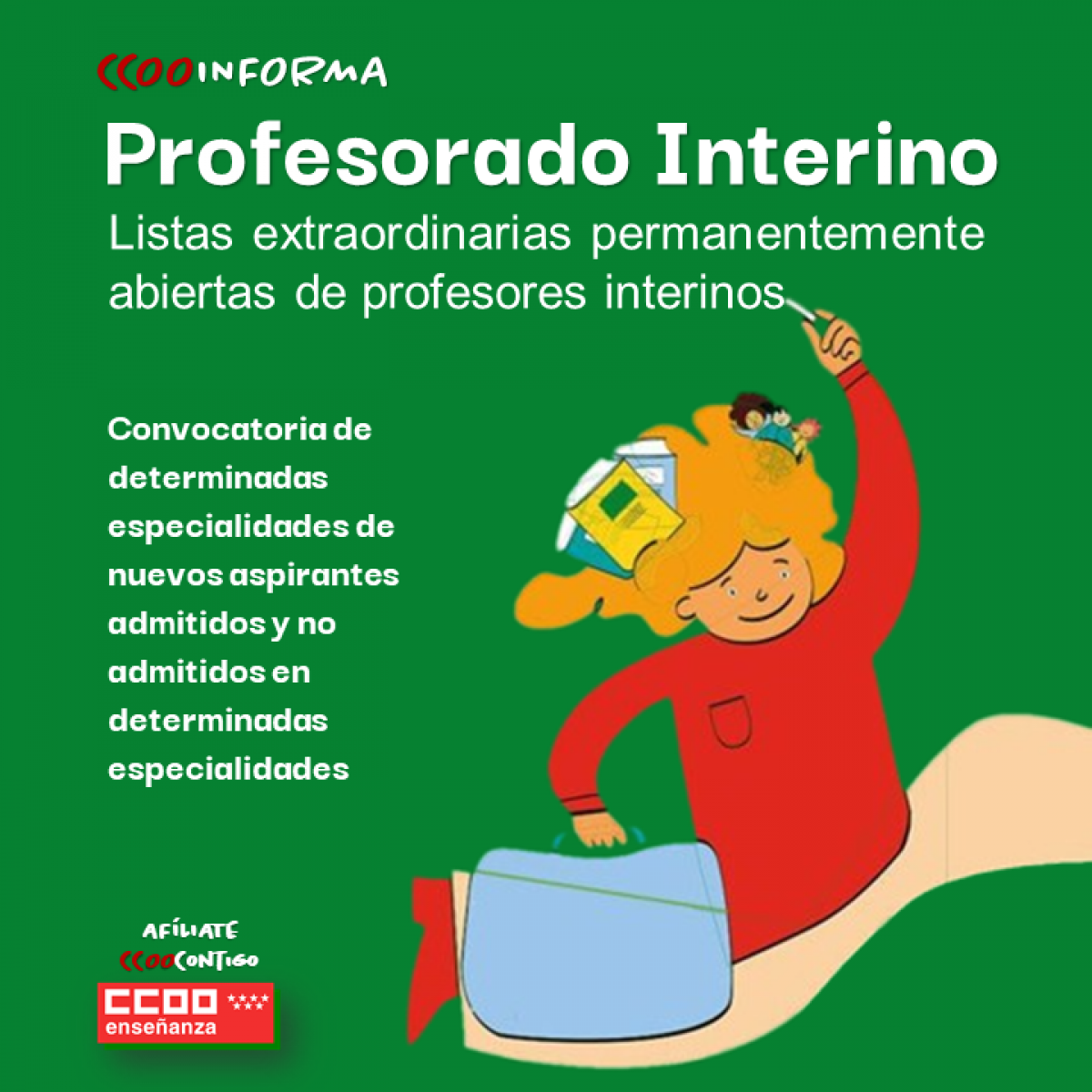 Convocatoria de determinadas especialidades de nuevos aspirantes admitidos y no admitidos en determinadas especialidades
