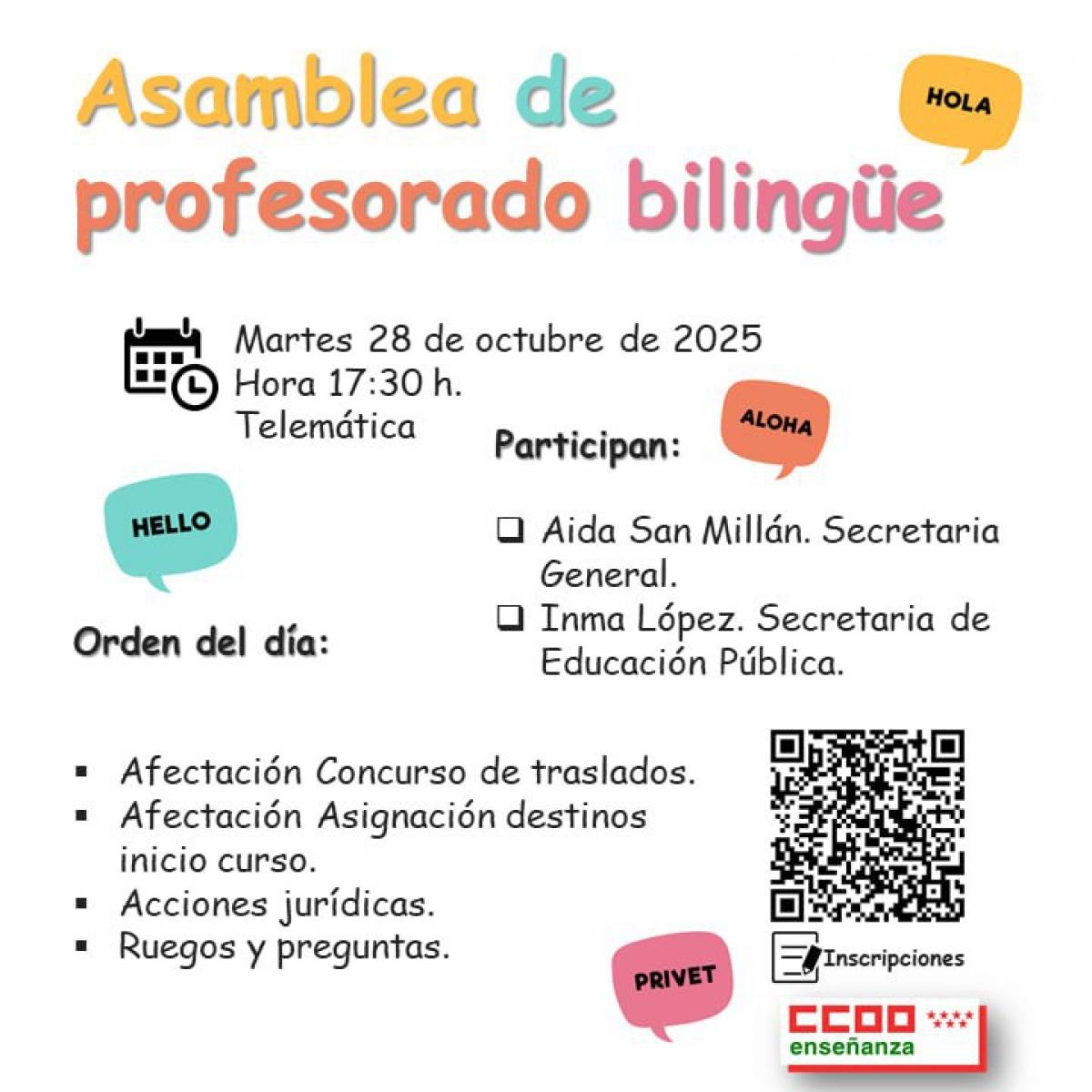 Asamblea de profesorado bilingüe
