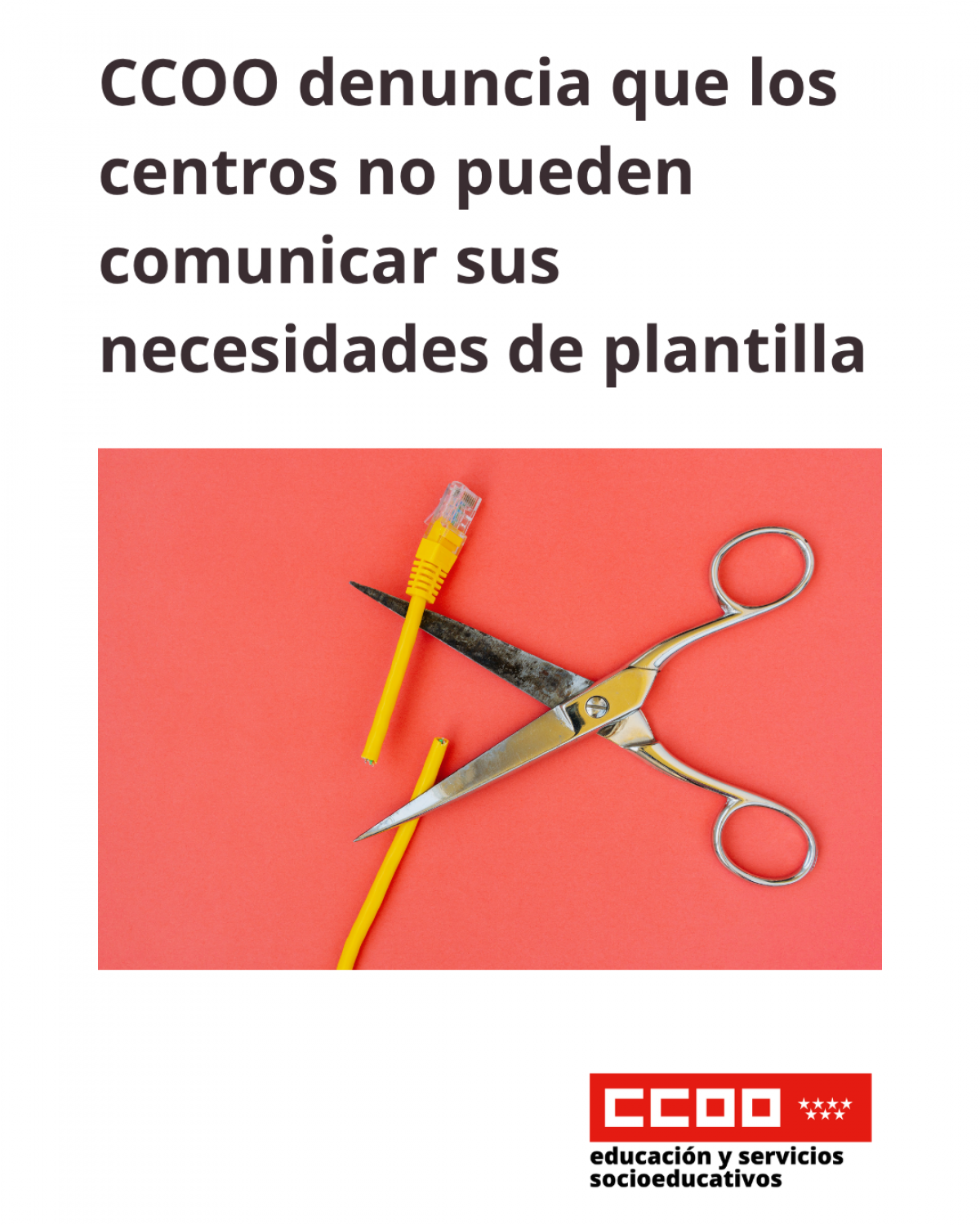 Los centros no pueden comunicar sus necesidades de plantilla
