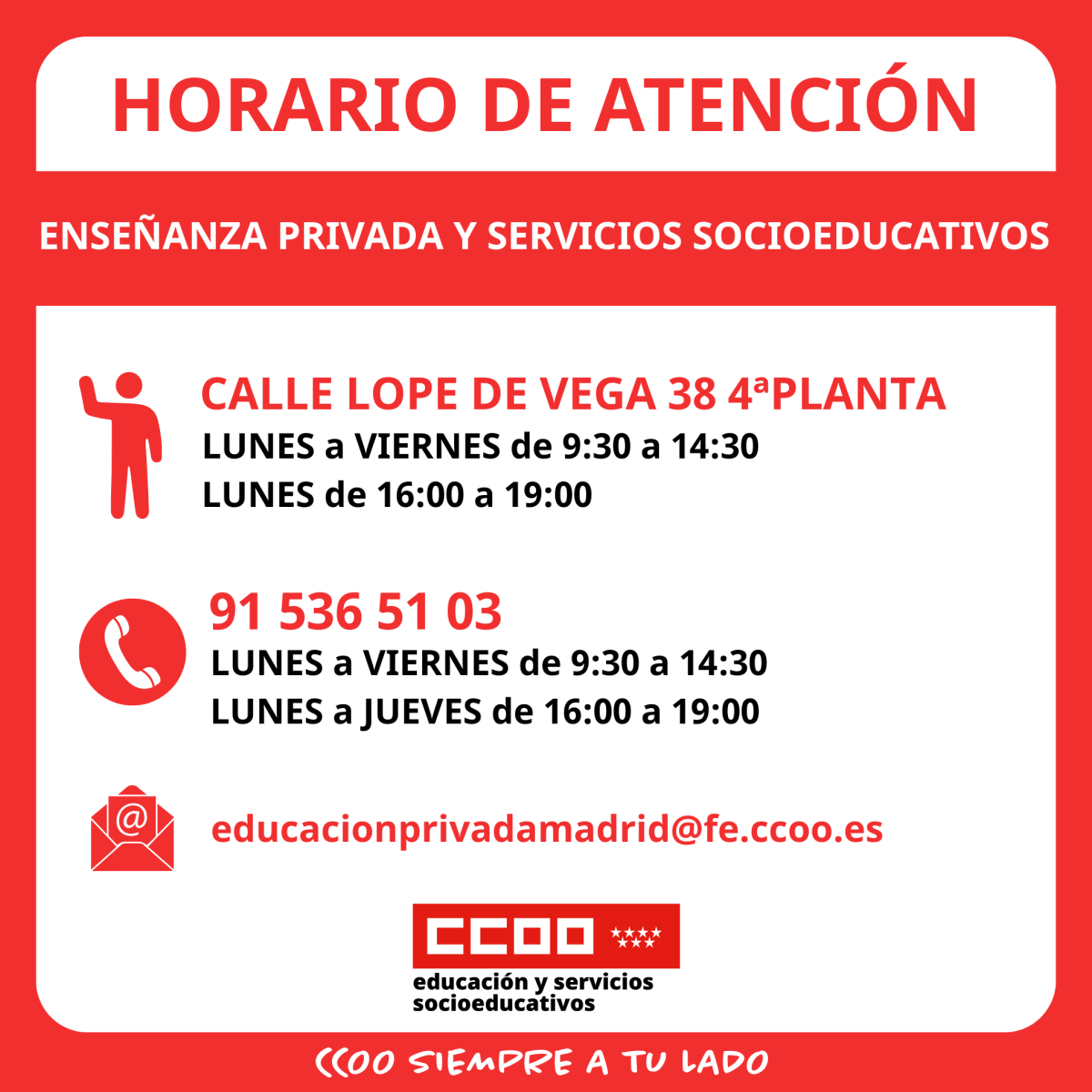 Horario de atención