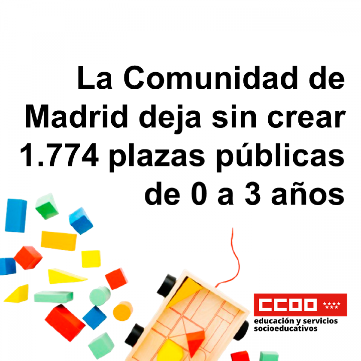 La Comunidad de Madrid deja sin crear 1.774 plazas públicas de 0 a 3 años