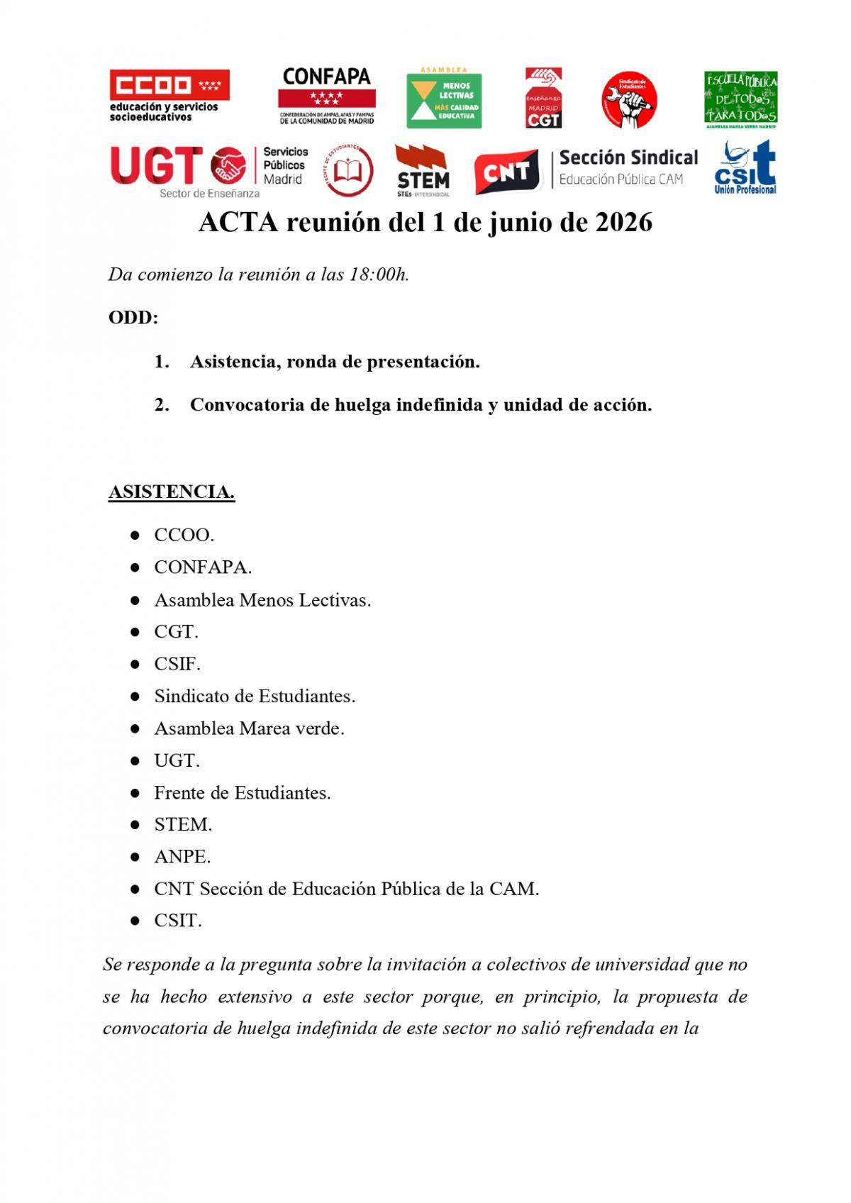 ACTA reunión del 1 de junio de 2026
