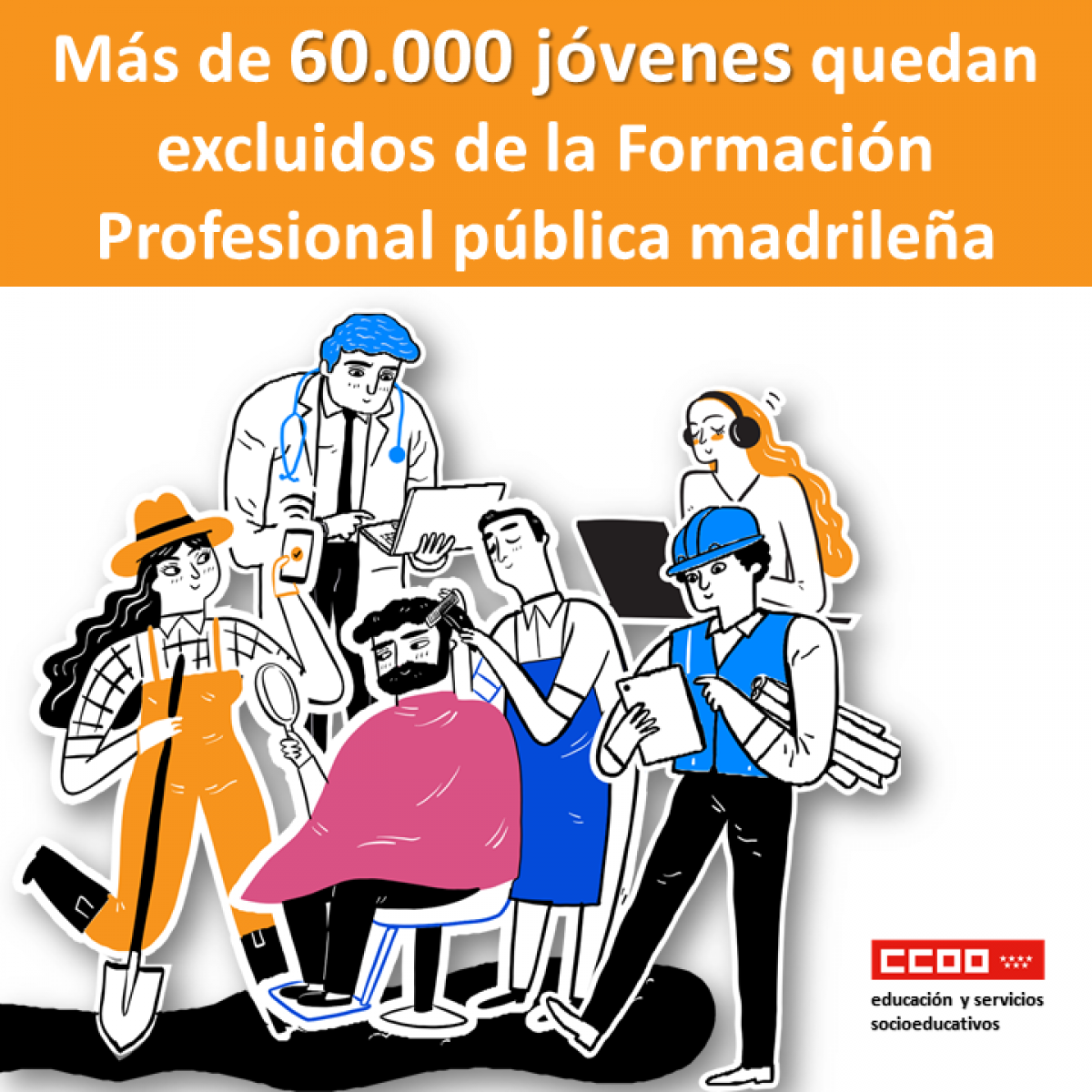 Más de 60.000 jóvenes quedan excluidos de los estudios que solicitan en la Formación Profesional pública madrileña