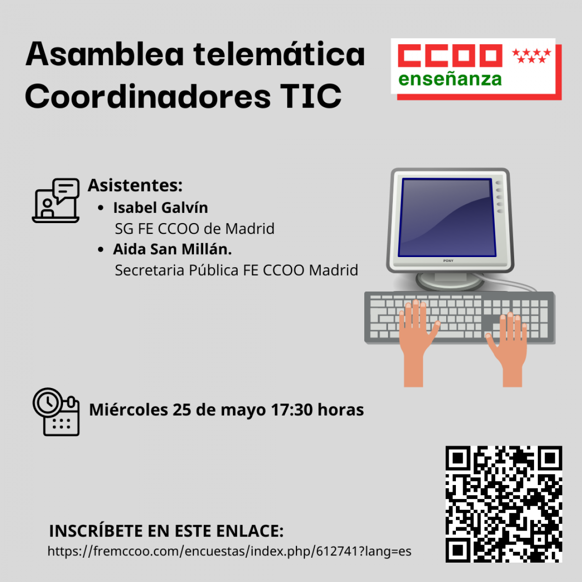 Asamblea telemática CCOO: Coordinadores TIC