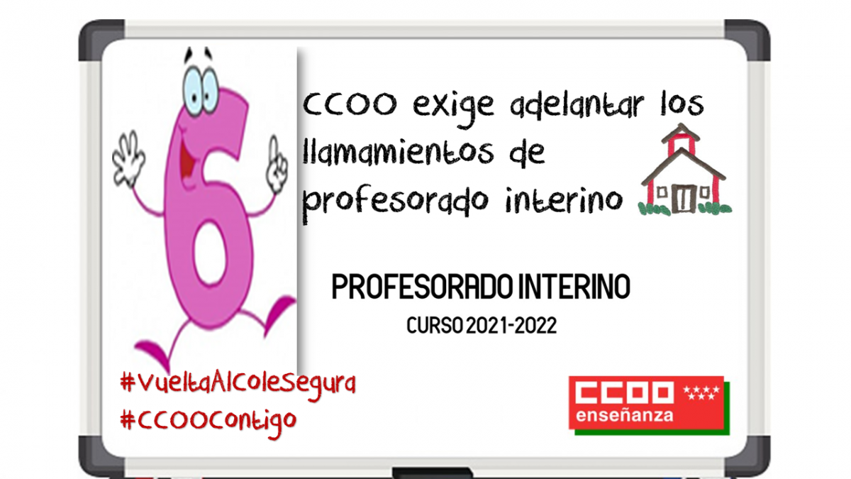 CCOO exige adelanto de nombramiento de profesorado interino