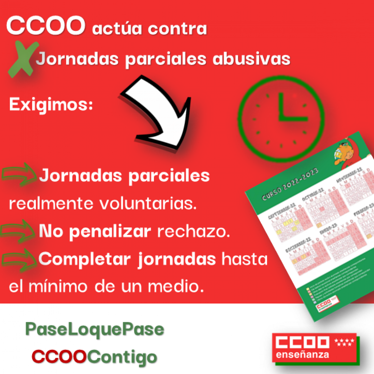 CCOO actúa contra las jornadas parciales abusivas