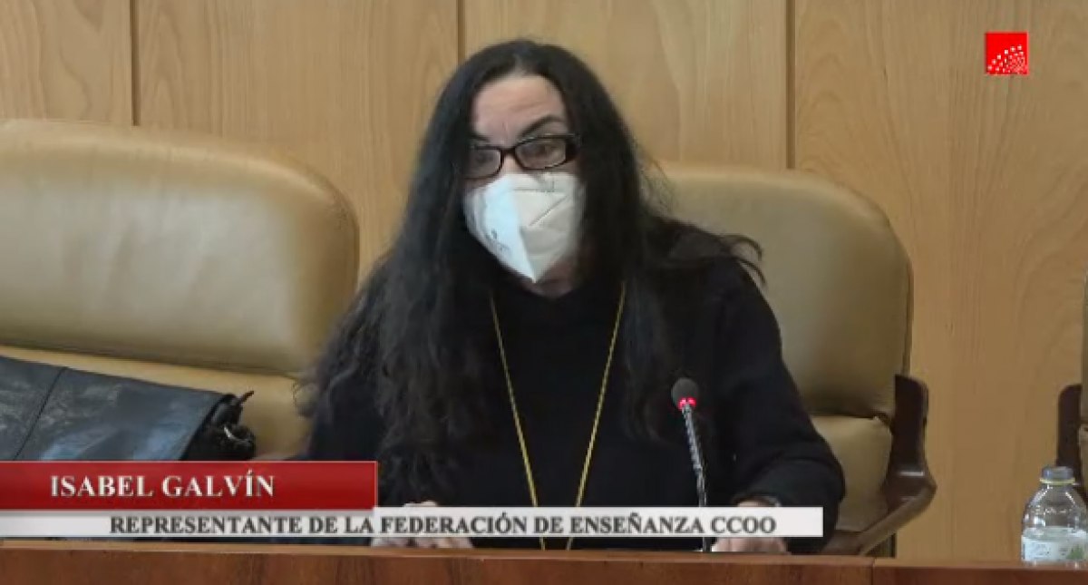 Isabel Galvín en la Asamblea de Madrid