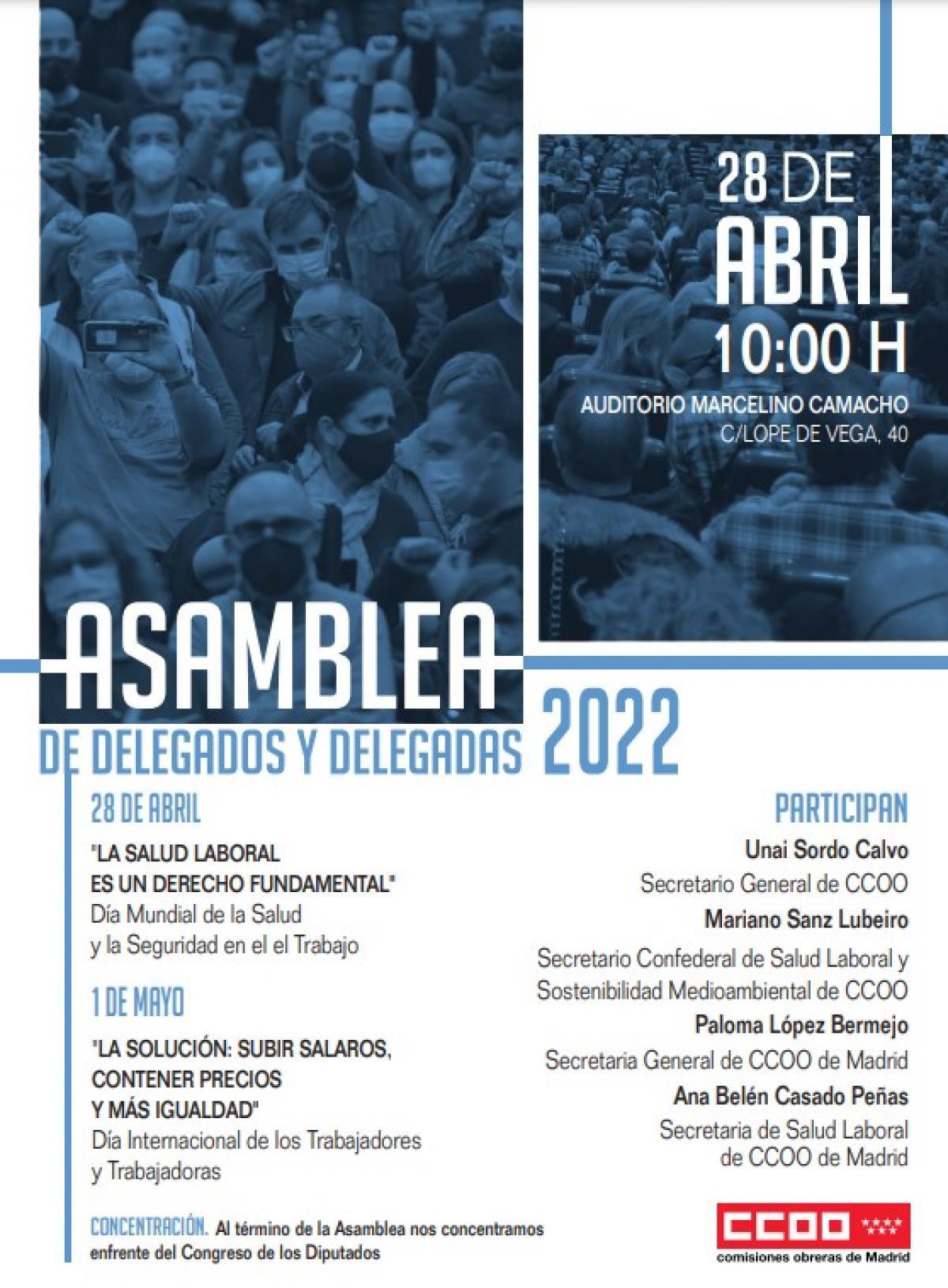 Asamblea delegados y delegadas 28 Abril - 1º Mayo