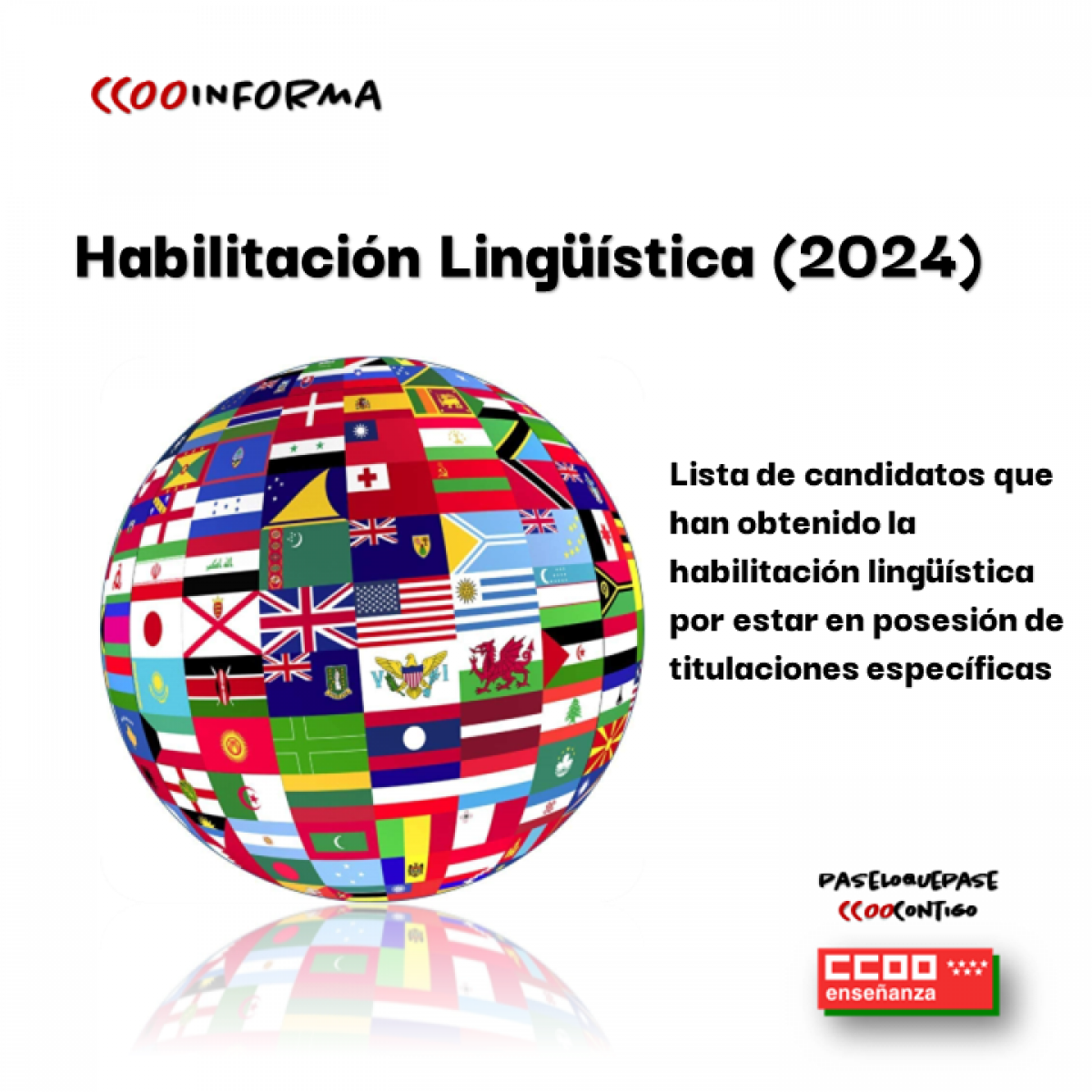 Lista de candidatos que han obtenido la habilitación lingüística por estar en posesión de titulaciones específicas