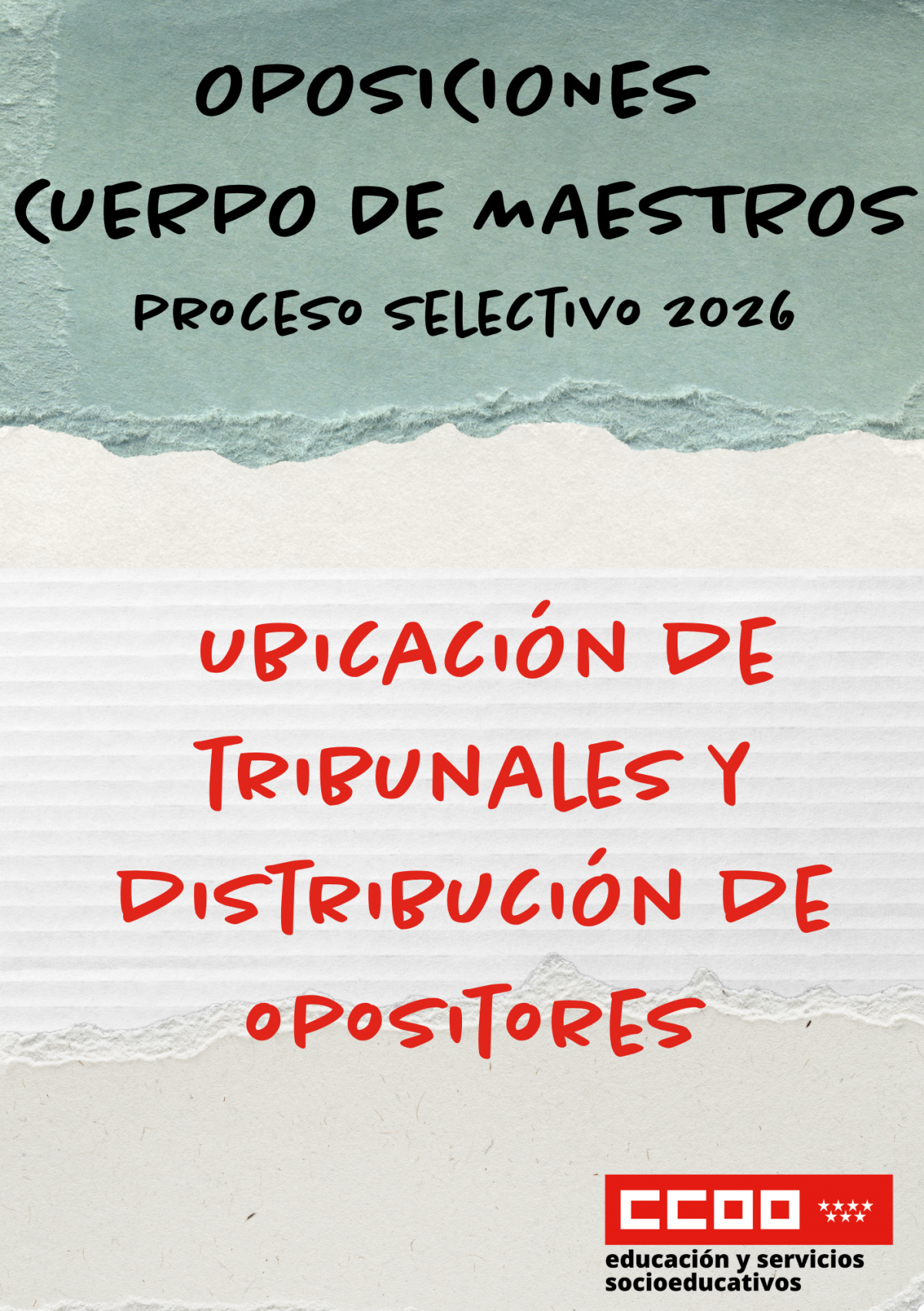 Ubicación de tribunales y distribución de opositores