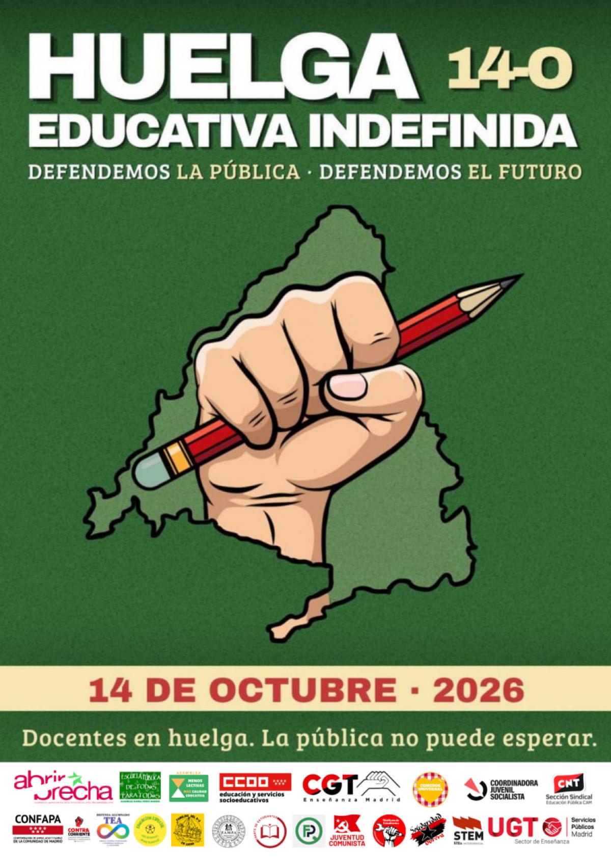 EL 14 DE OCTUBRE, LA EDUCACIÓN PÚBLICA SE PLANTA