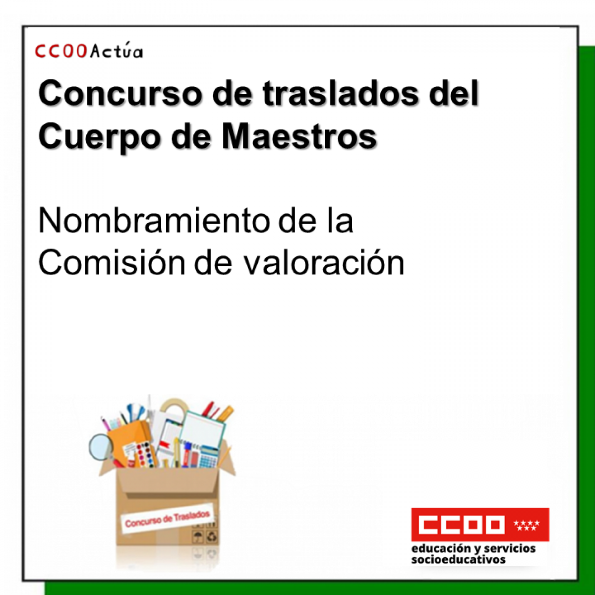 Nombramiento de la Comisión de valoración