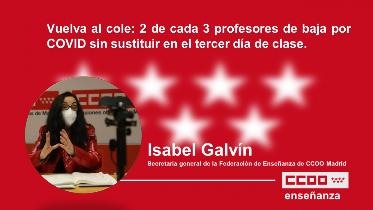 Isabel Galvín. Secretaria general de la Federación de Enseñanza de CCOO Madrid