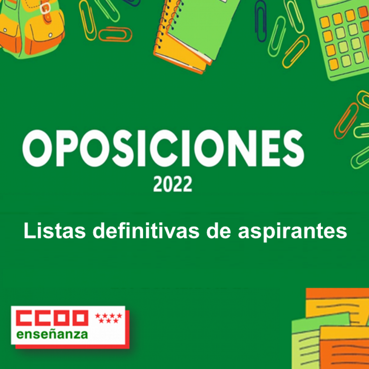 Oposiciones 2022: Listas definitivas de aspirantes