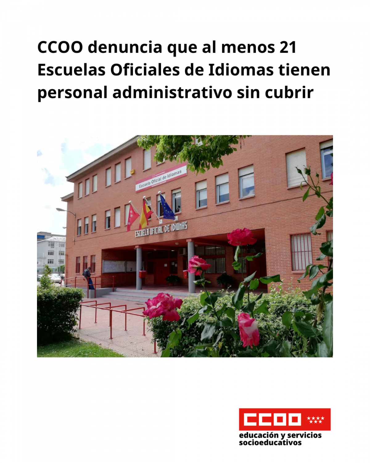 21 Escuelas Oficiales de Idiomas tienen personal administrativo sin cubrir