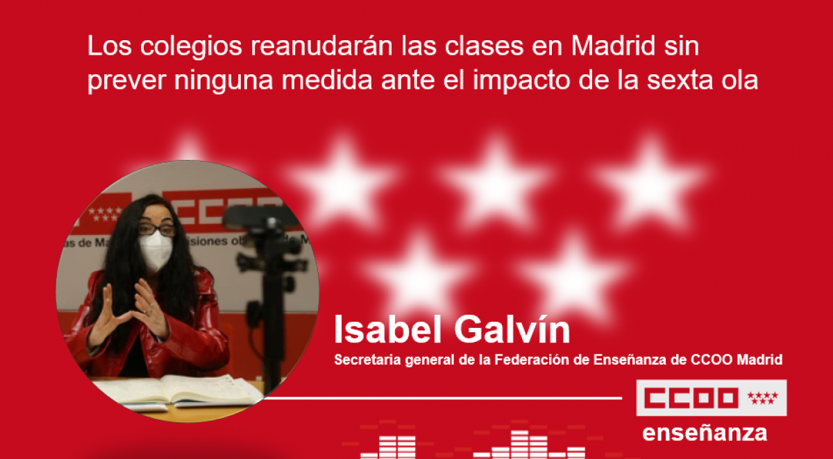 Declaraciones Isabel Galvín. Secretaria general de la Federación de Enseñanza de CCOO Madrid