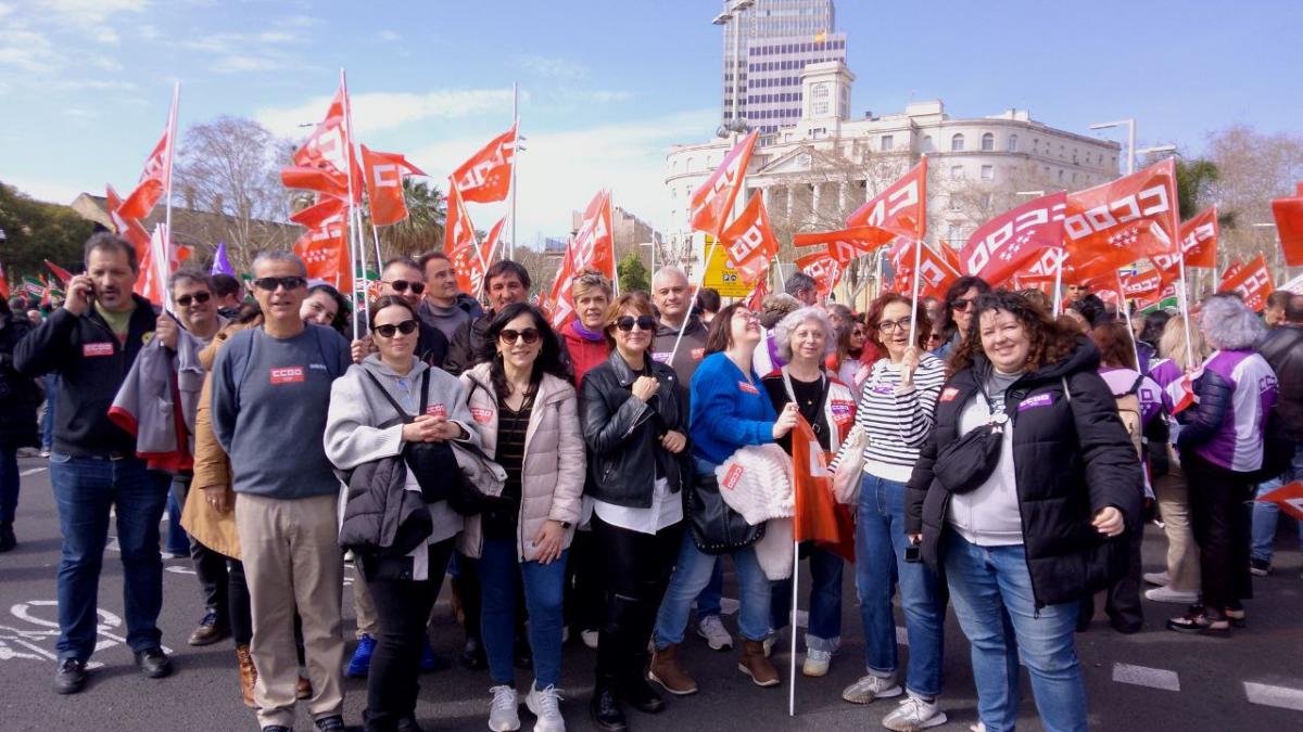 La FE de CCOO Madrid reclamaron en Barcelona la reduccin de la jornada laboral hasta las 37,5 horas.