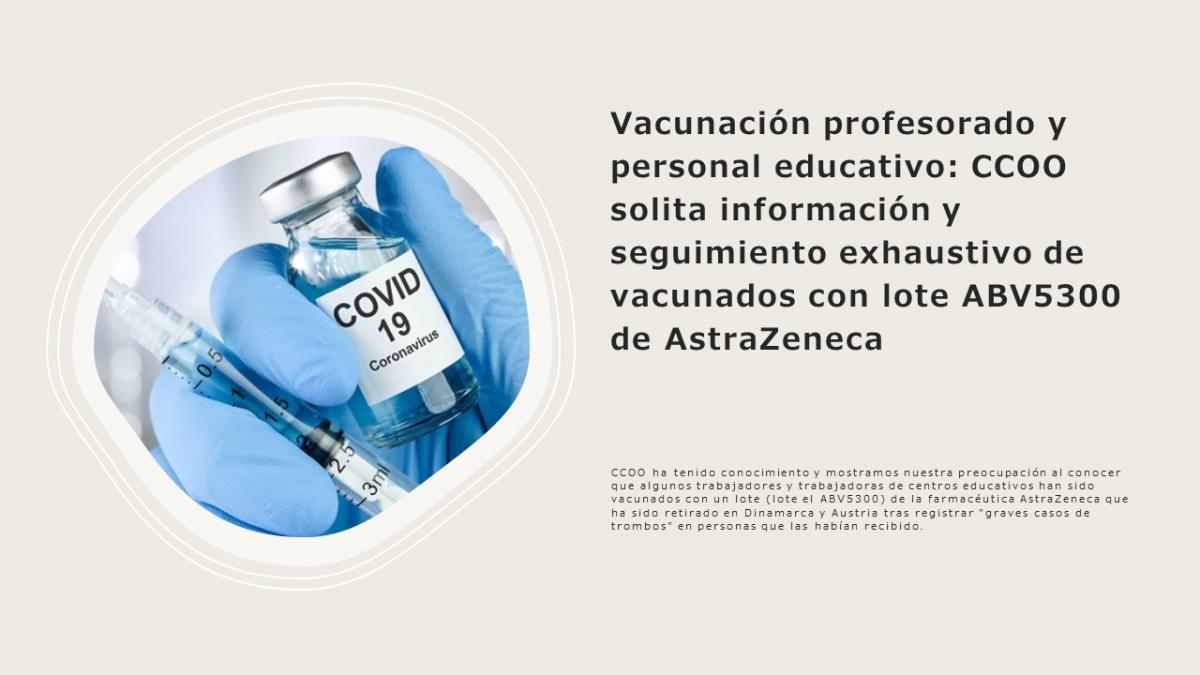 Vacunación profesorado y personal educativo