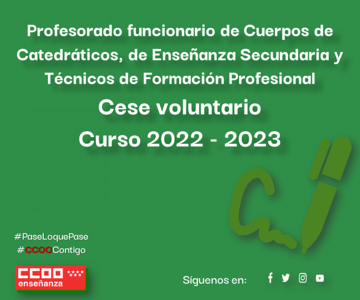 Cese Voluntario para funcionarios docentes