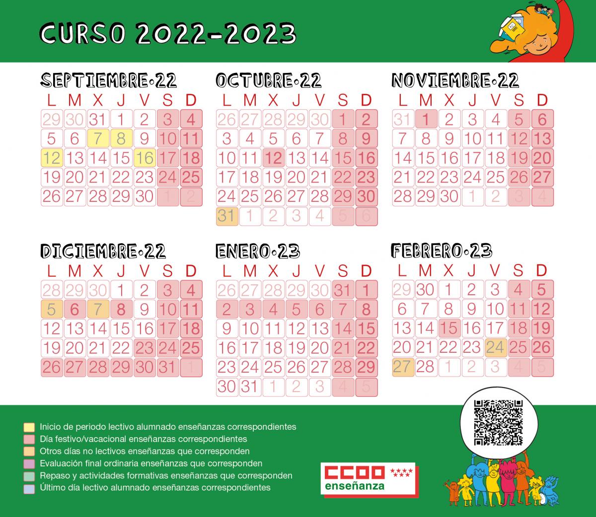 Calendario Curso 2022-2023 Primer Semestre