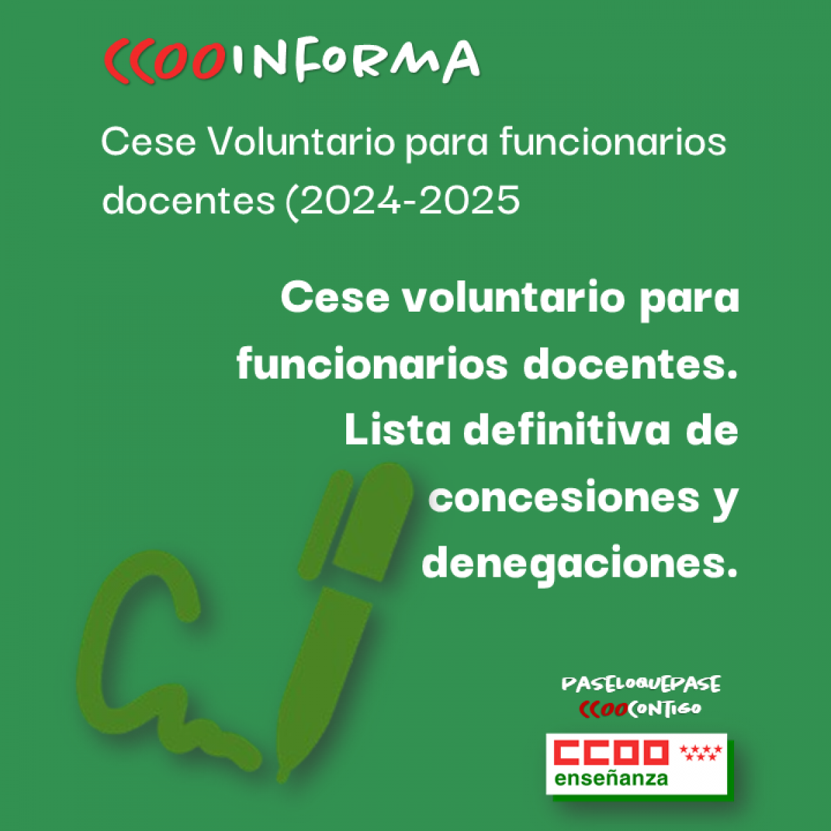 Cese voluntario para funcionarios docentes