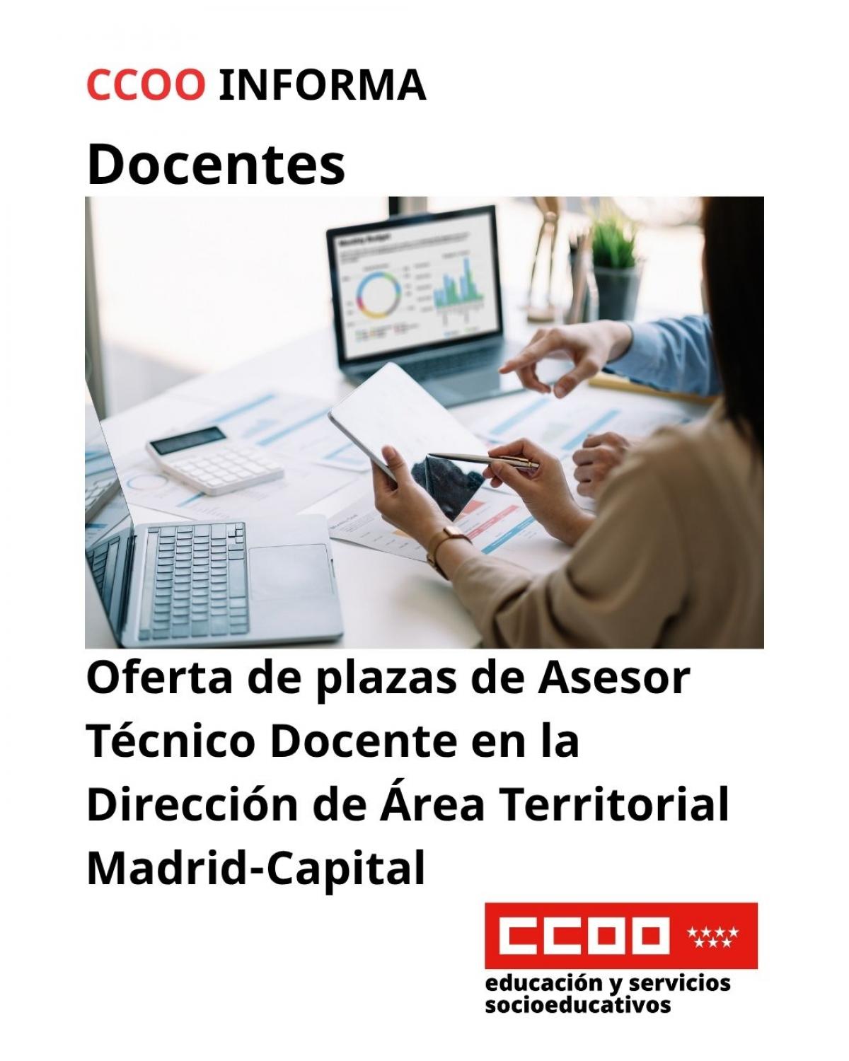 Oferta de plazas de Asesor Técnico Docente en la Dirección de Área Territorial Madrid-Capital