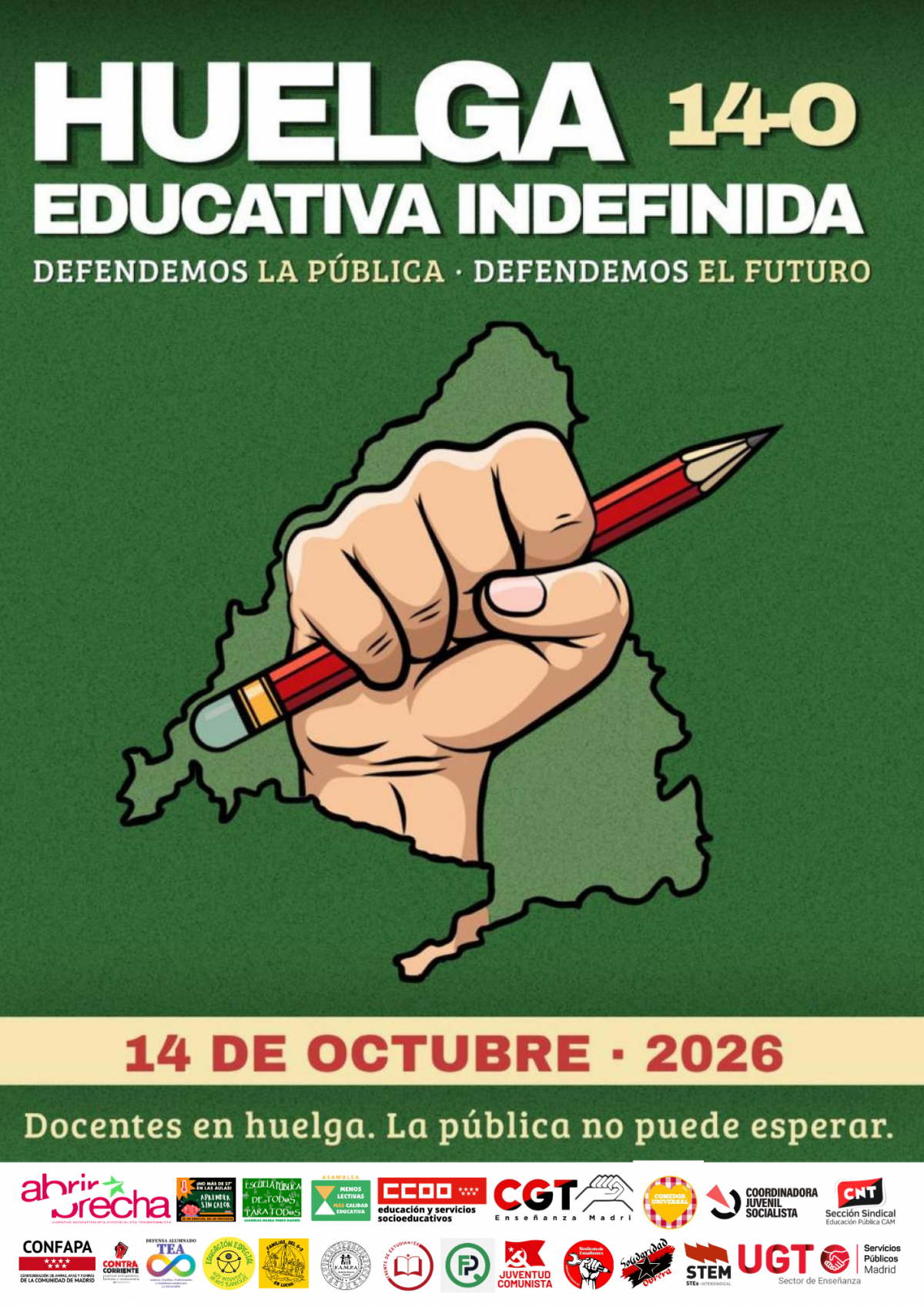 EL 14 DE OCTUBRE, LA EDUCACIÓN PÚBLICA SE PLANTA