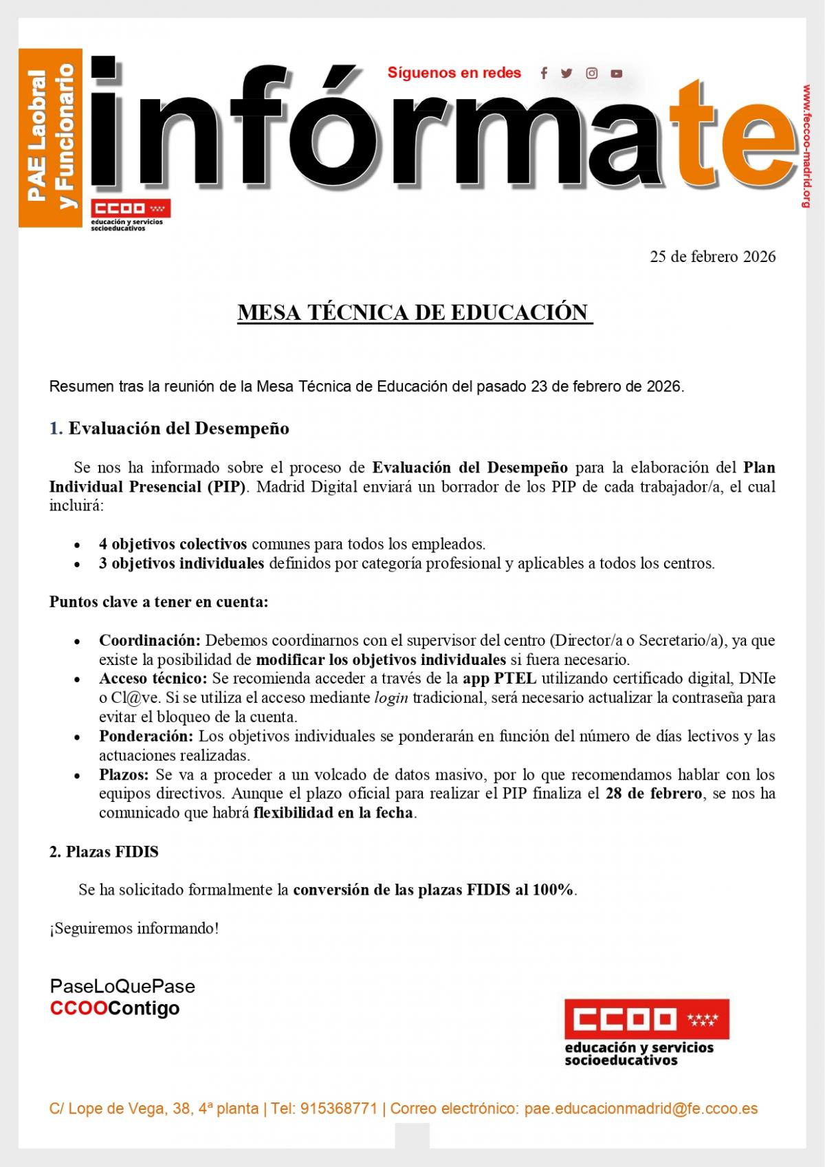InfórmaTE Mesa Técnica Educación