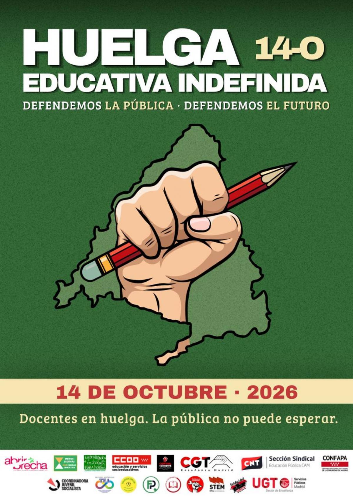 EL 14 DE OCTUBRE, LA EDUCACIÓN PÚBLICA SE PLANTA