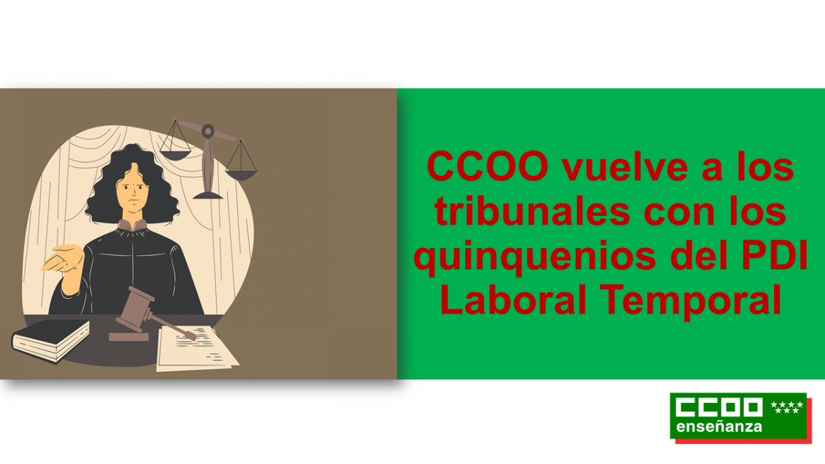 CCOO vuelve a los tribunales con los quinquenios del PDI Laboral Temporal
