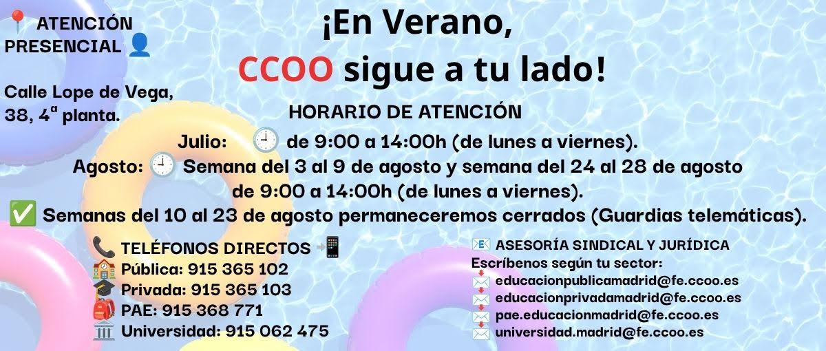 Horarios y Teléfonos Verano 2026